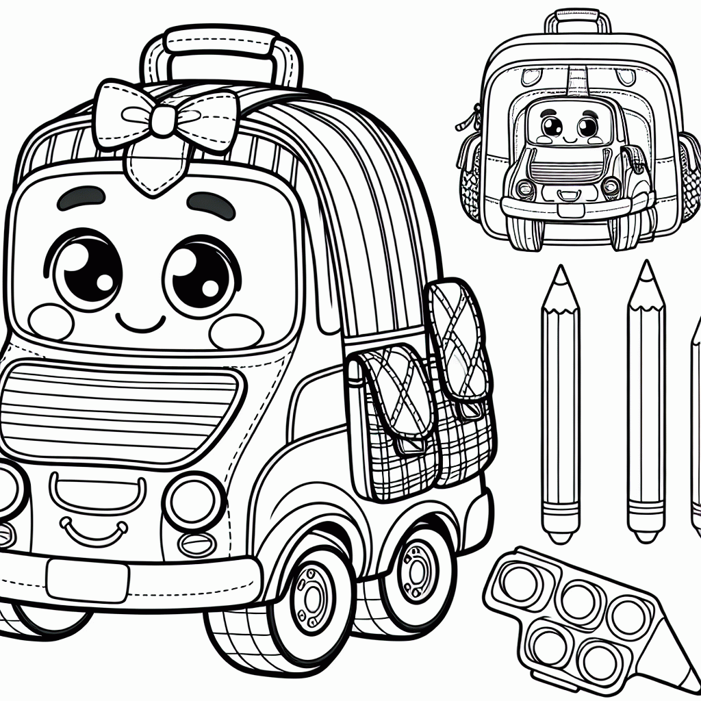 Kostenlose Autoschulranzen Malvorlagen zum Ausdrucken für Kinder