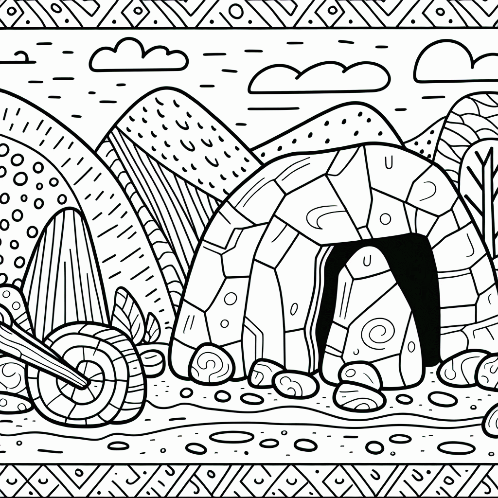 Steinzeit Malvorlagen kostenlos ausdrucken für Kinder