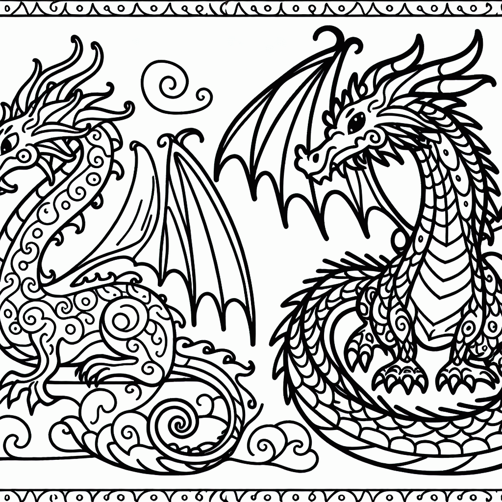 Kostenlose Drache Malvorlagen zum Ausdrucken für Kinder