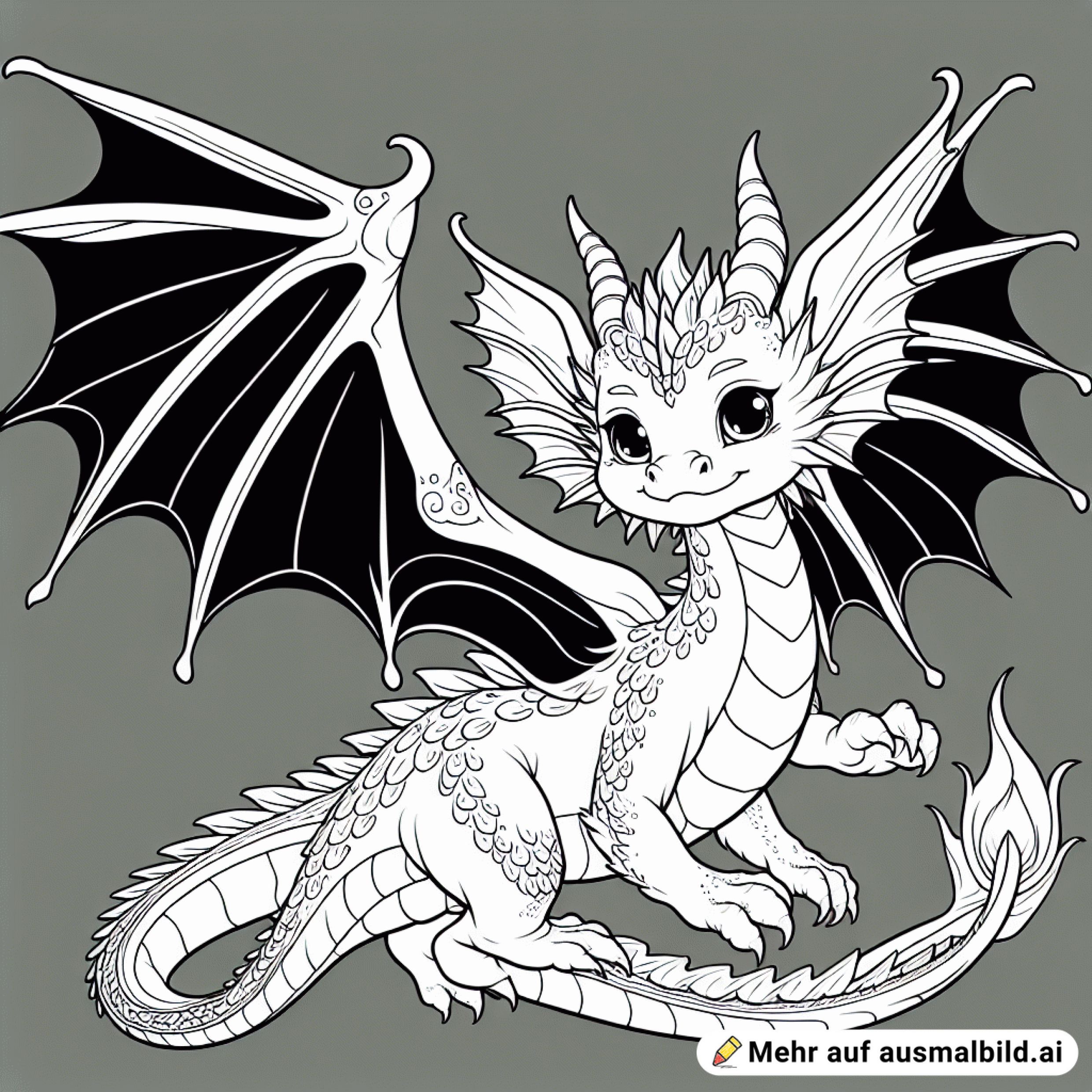 Drache mit Flügel, im Flug, europäischer Drachen