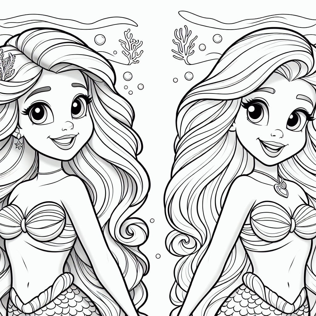 Kostenlose Meerjungfrauen Malvorlagen zum Ausdrucken für Kinder