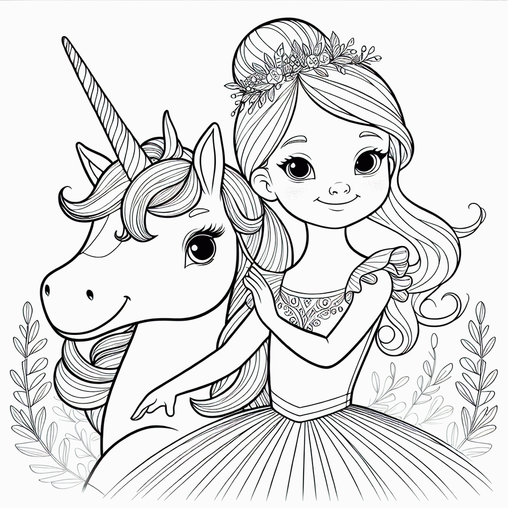 Ballerina mit Einhorn Malvorlage zum Ausdrucken kostenlos