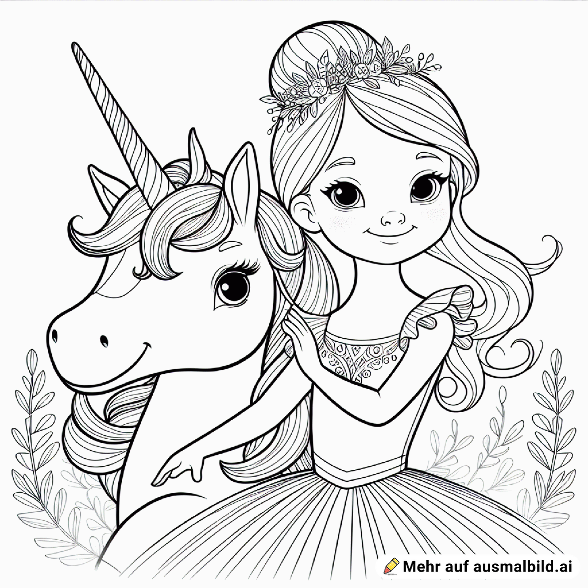 Eine Ballerina mit ihrem Einhorn lächelt in die Kamera