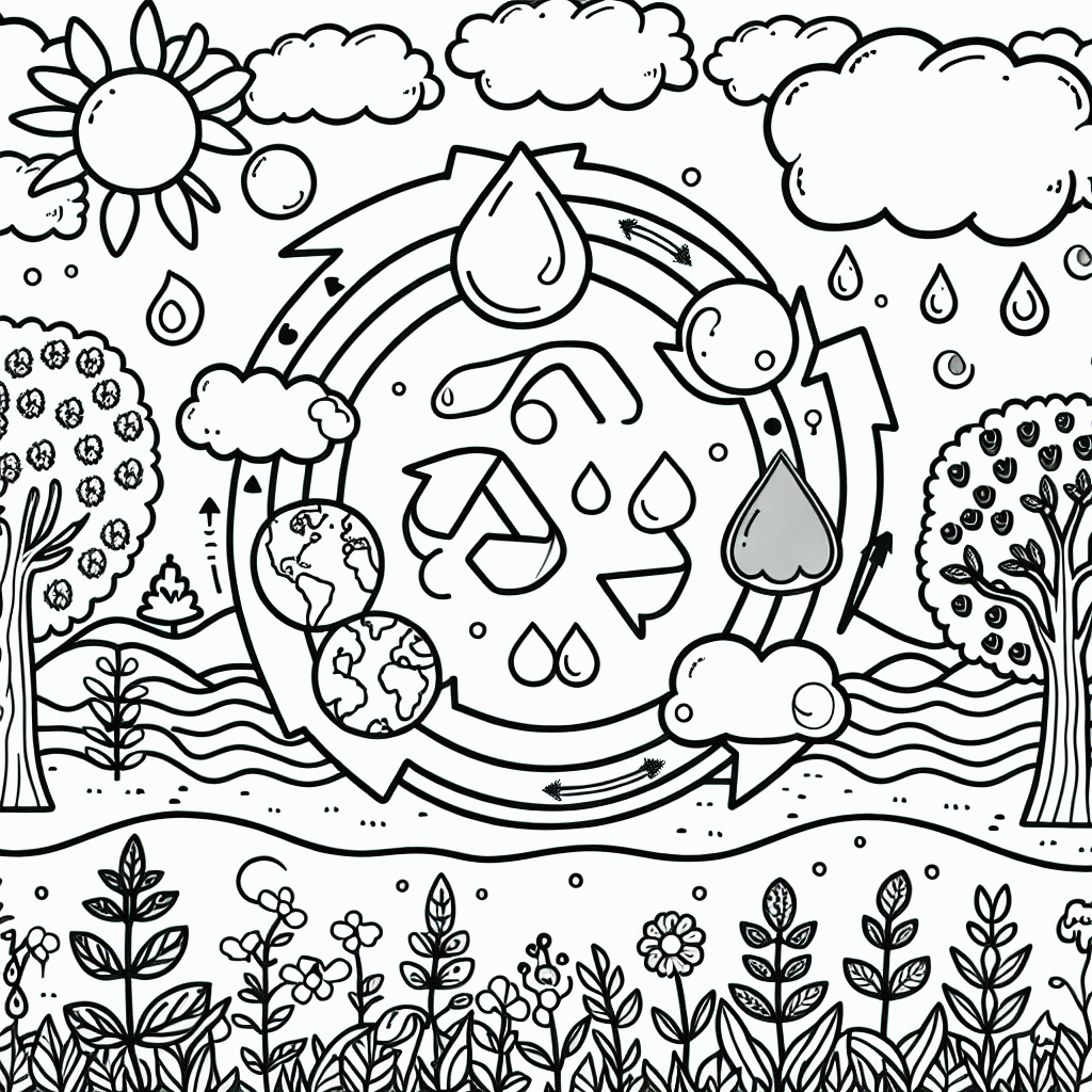 Wasserkreislauf Malvorlagen zum Ausdrucken kostenlos