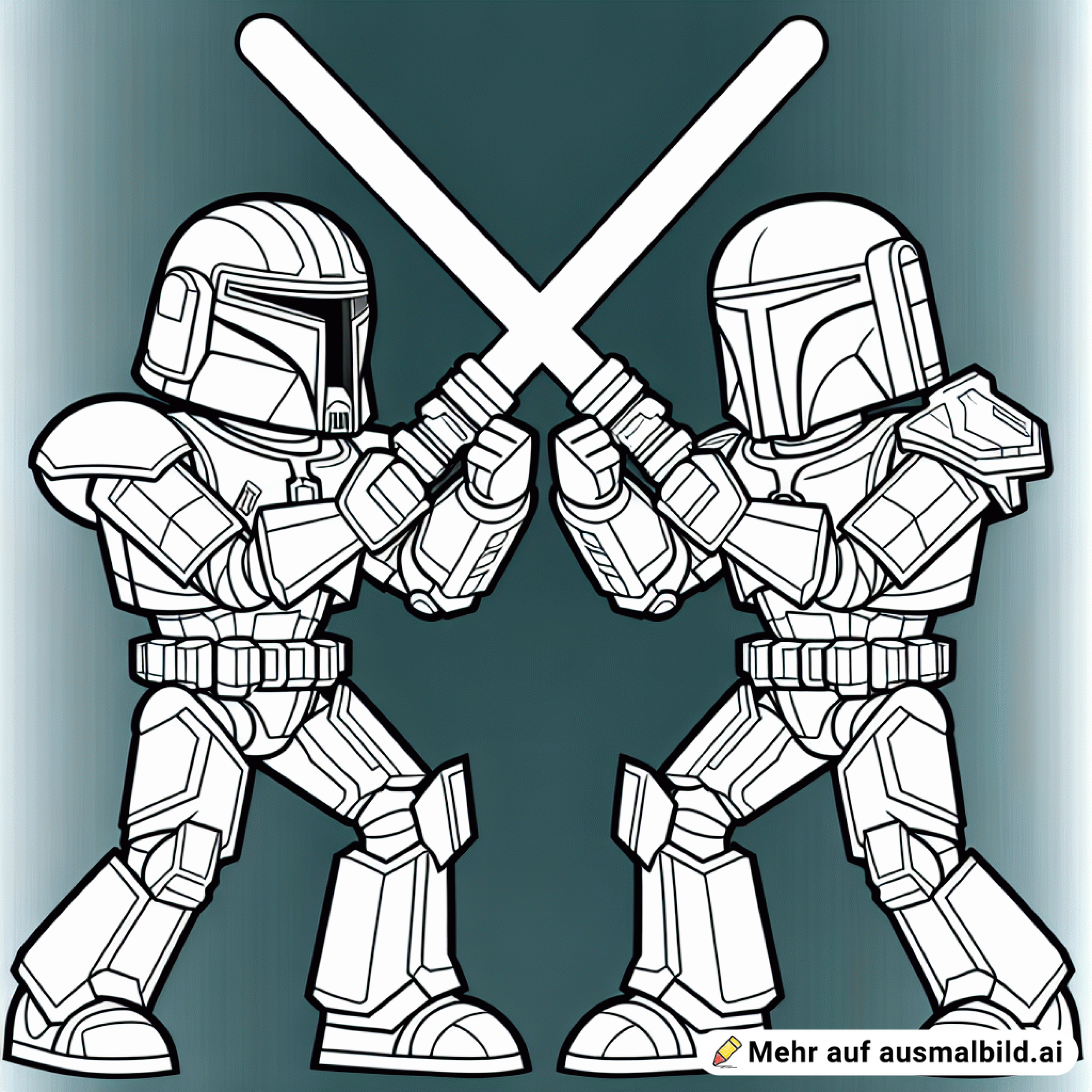 Zwei Jedis, ähnlich wie Jedis im Star Wars, die einen Konflikt miteinander haben.