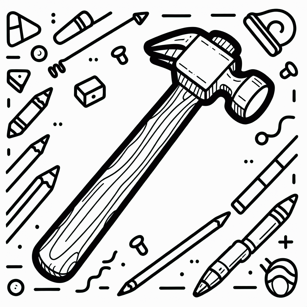 Kostenlose Hammer Malvorlagen zum Ausdrucken für Kinder