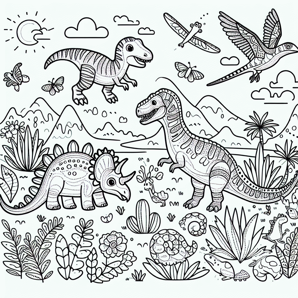 Dinosaurier Malvorlagen kostenlos ausdrucken für Kinder