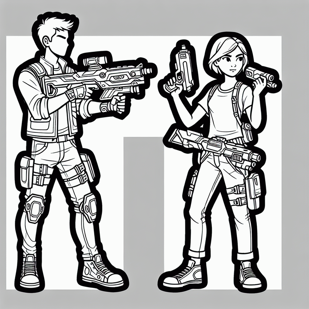 Kostenlose Nerf Gun Malvorlagen zum Ausdrucken für Kinder