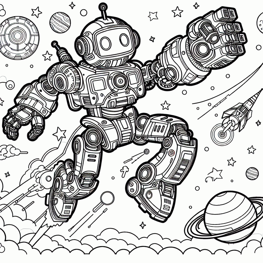 Roboter aus Mech Arena Malvorlage kostenlos ausdrucken