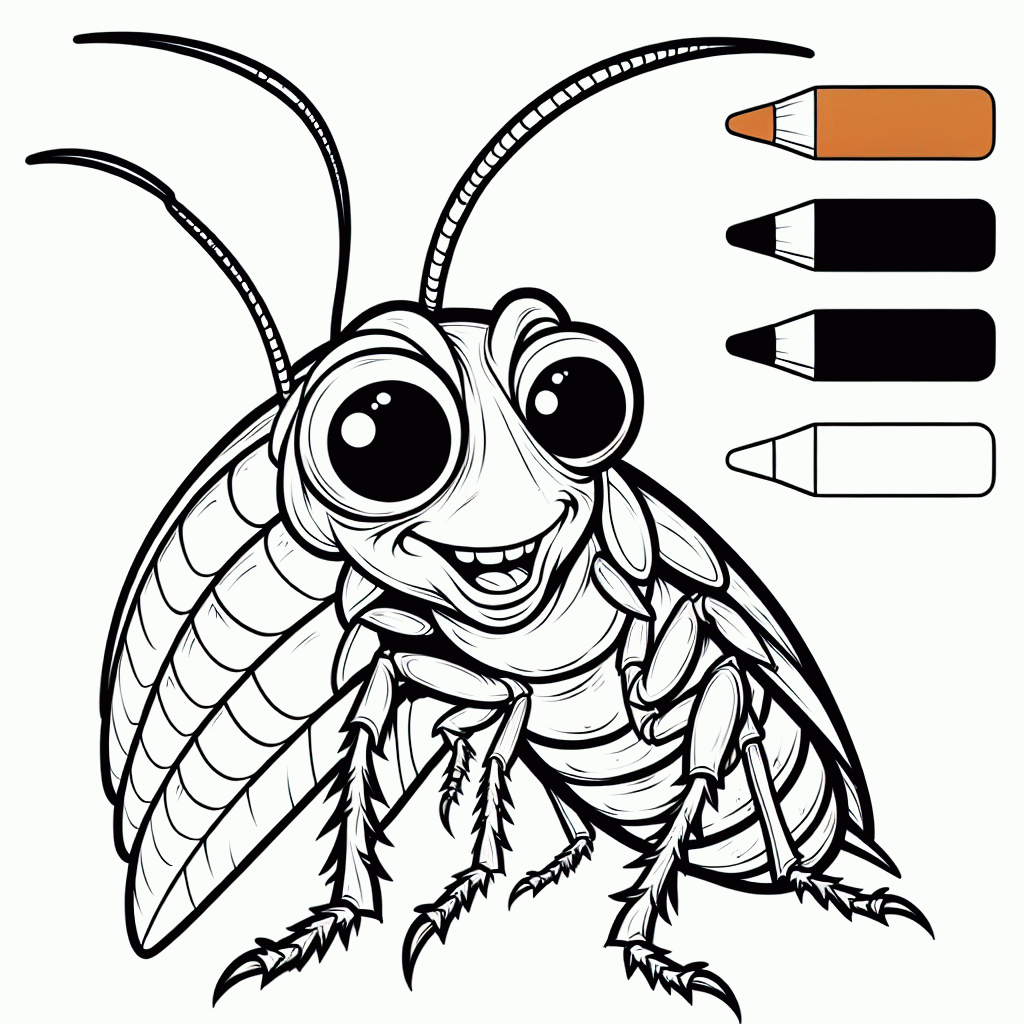 Kostenlose Malvorlage Kakerlake ohne Kopf zum Ausdrucken