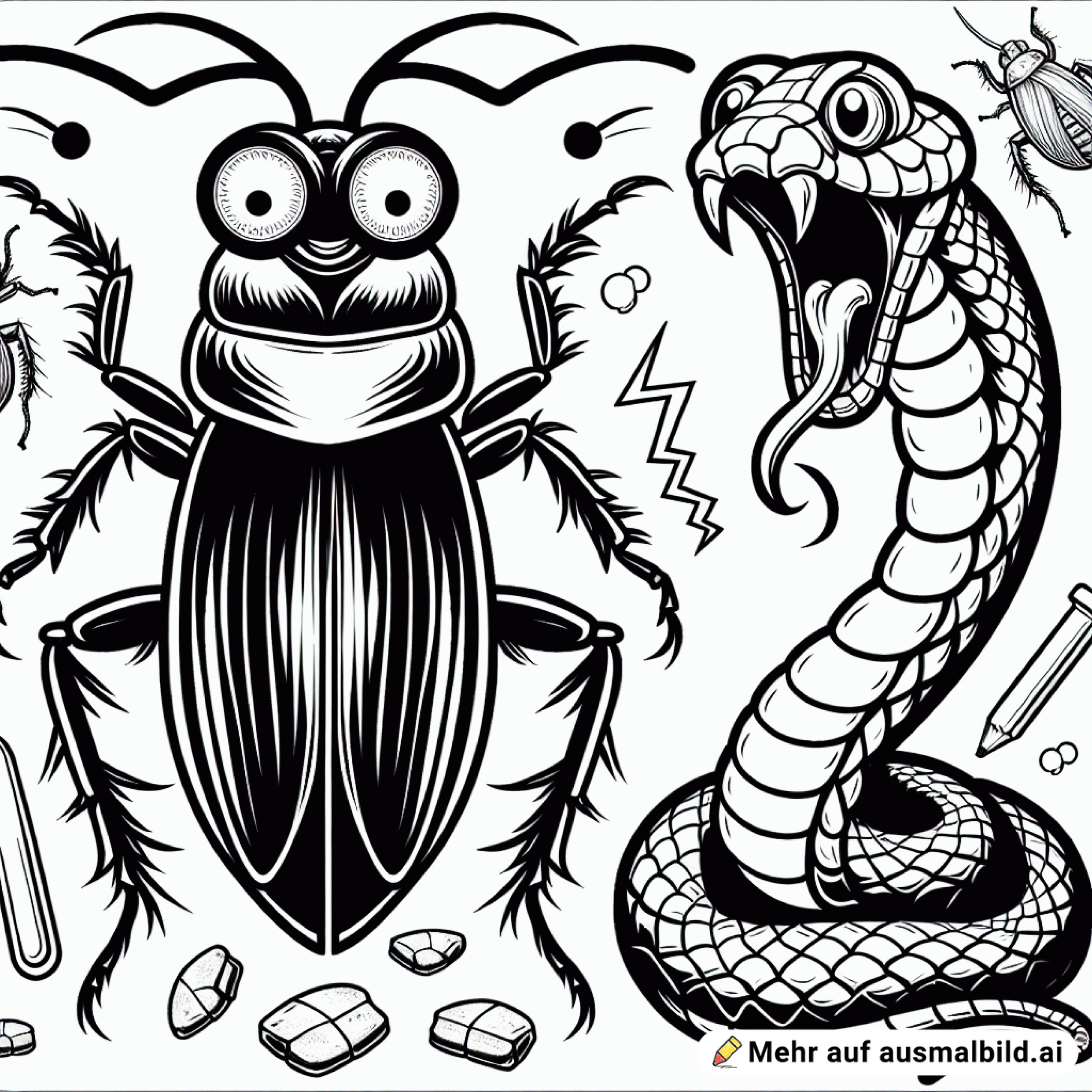 eine kakerlake ohne kopf, die schrecklich aussieht, kein kopf, kopflos und eine giftschlange