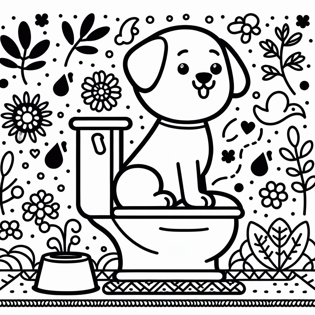 Malvorlage Hund auf dem Hundeklo kostenlos ausdrucken