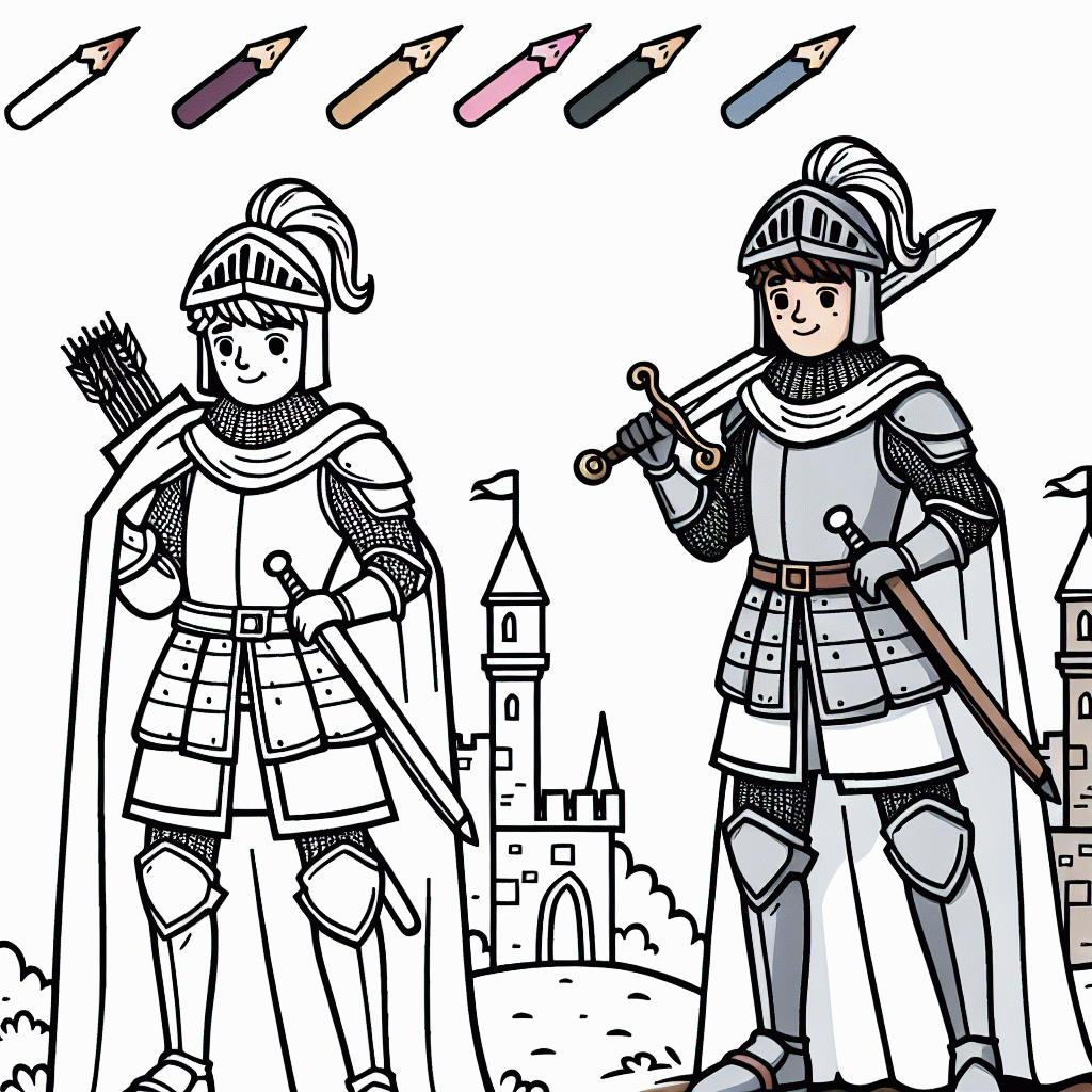 Kostenlose Ritter Malvorlagen zum Ausdrucken für Kinder