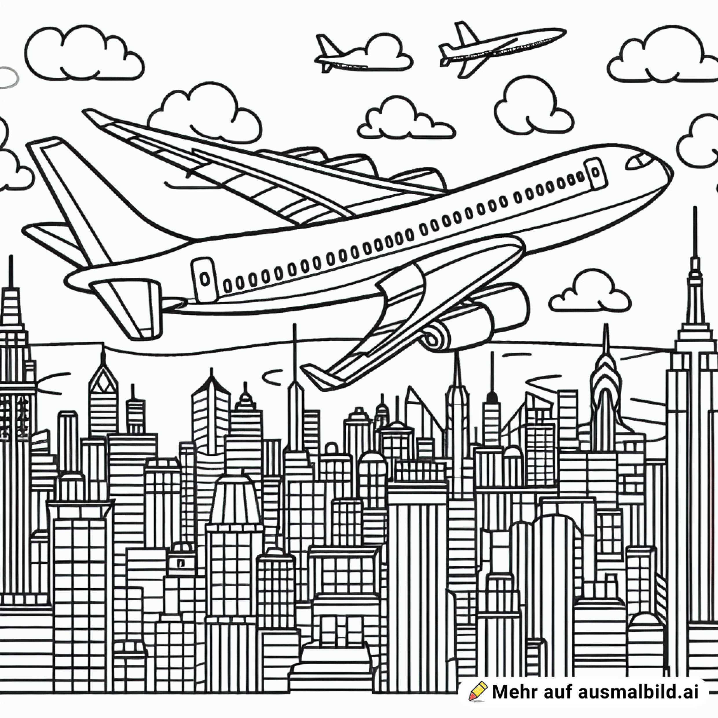 Flugzeug, fliegt über New York