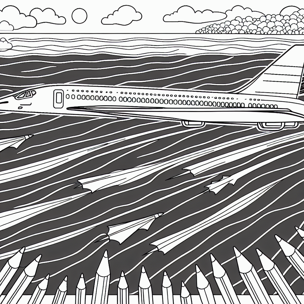 Concorde Malvorlage kostenlos zum Ausdrucken – Flugzeug Ausmalbild