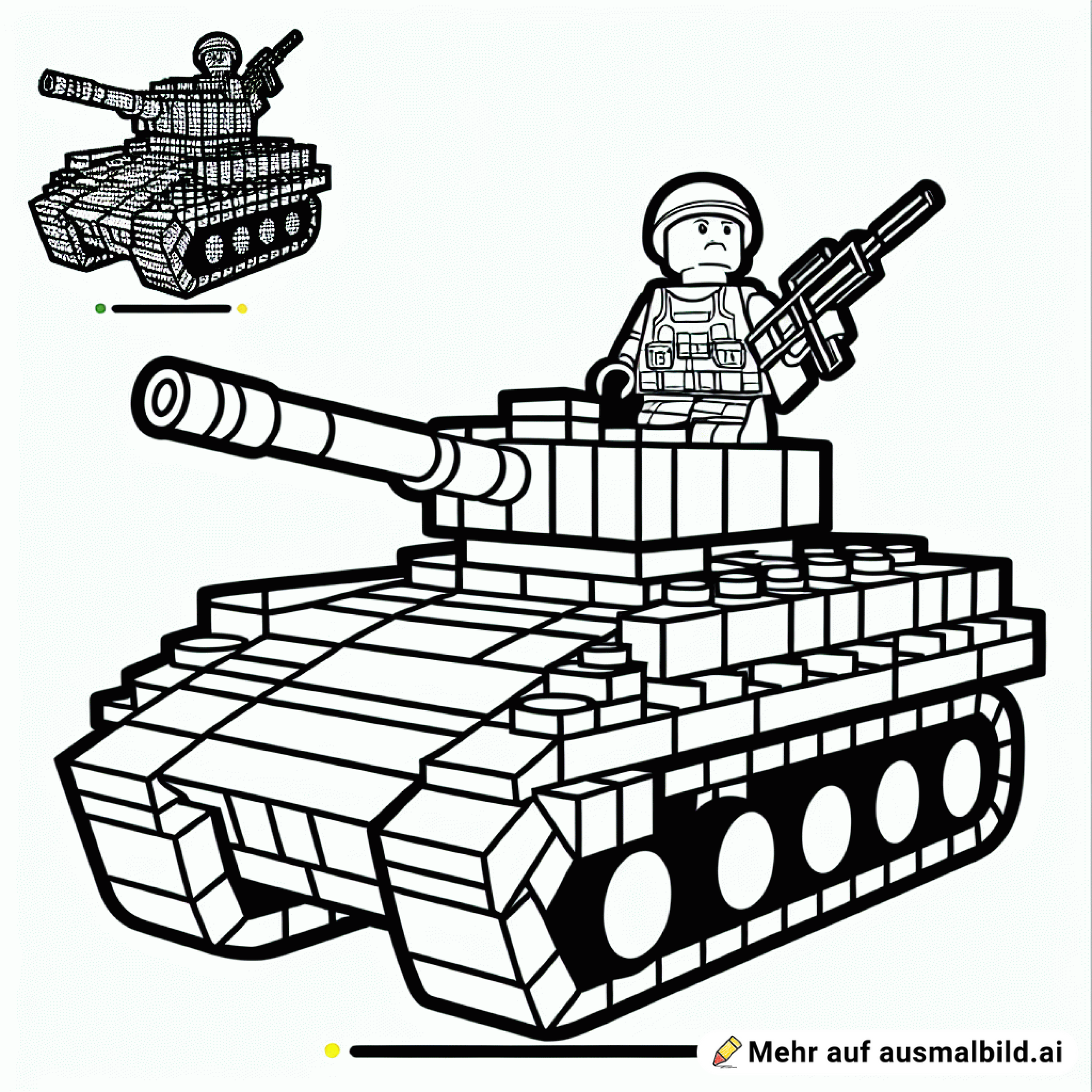 minecraft panzer lego mit Männchen