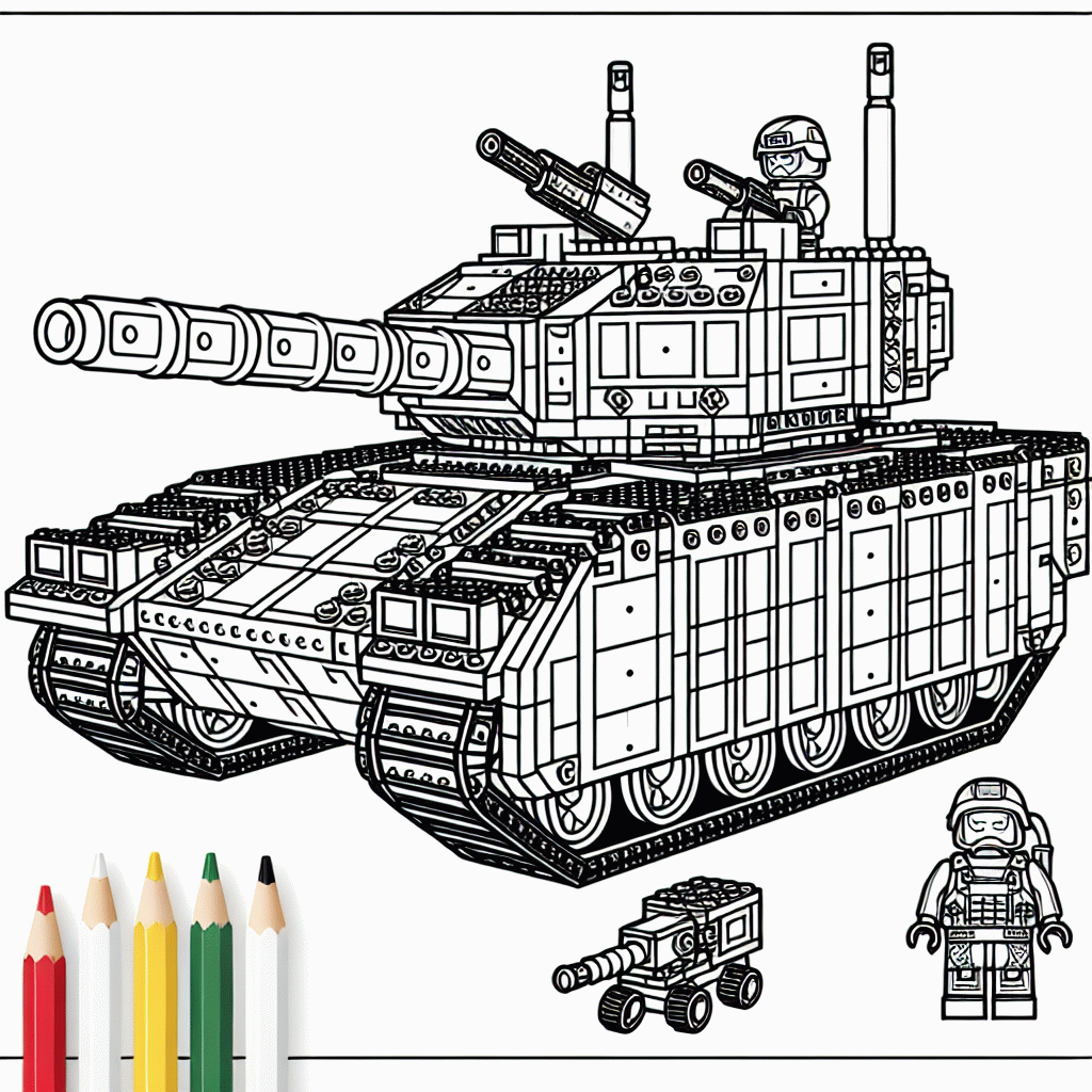 Großer Minecraft Panzer Lego Malvorlage zum Ausdrucken kostenlos