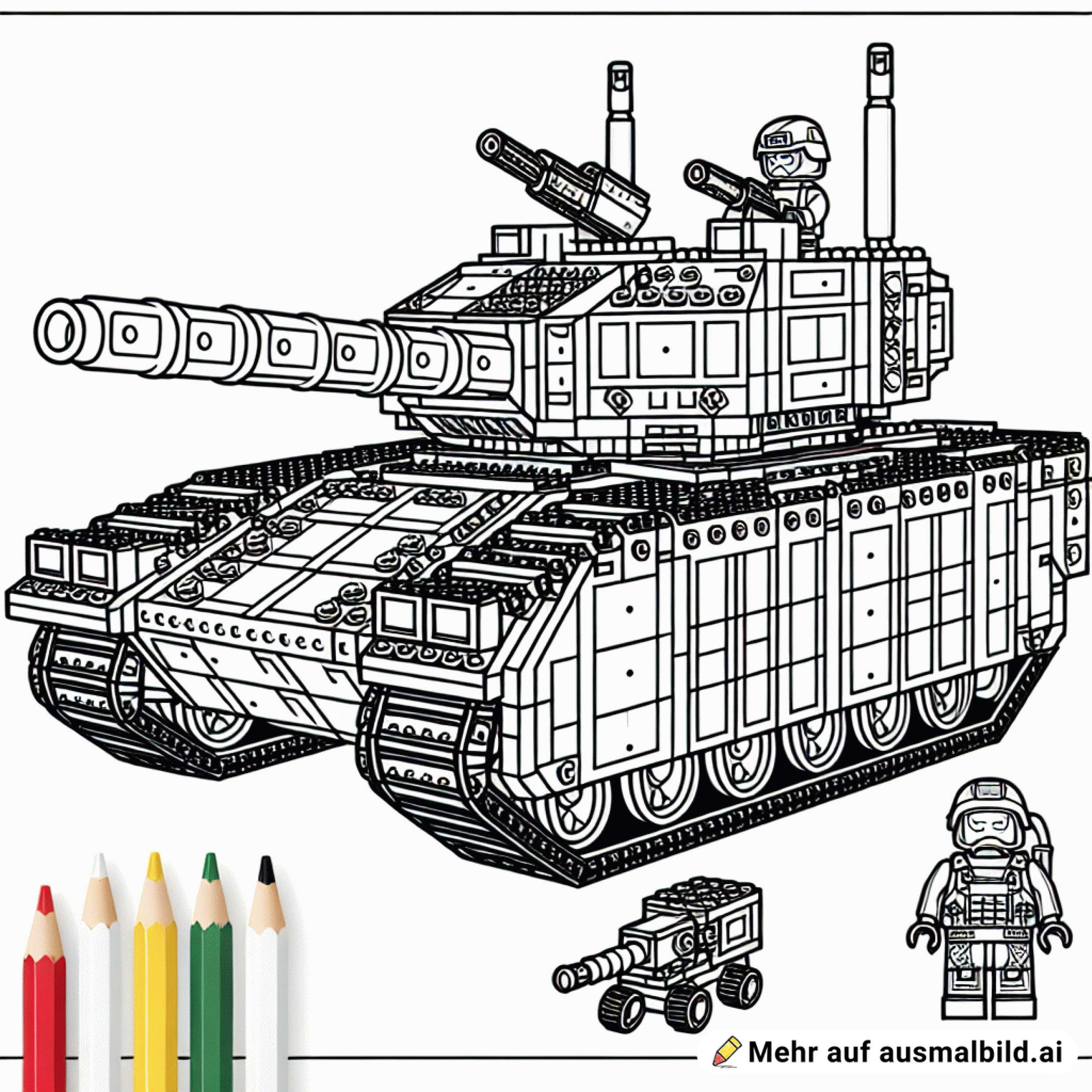 großer toller minecraft panzer lego mit 2 Legomännchen ohne etwas anderes