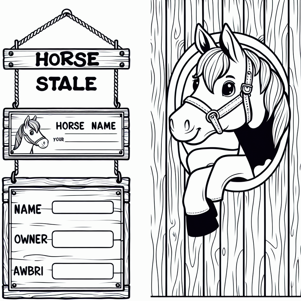Kostenlose Pferdebox Schild Vorlage zum Ausdrucken