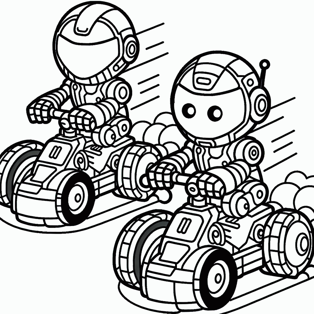 Roboter Malvorlagen für Kinder zum Rennen Ausmalen kostenlos