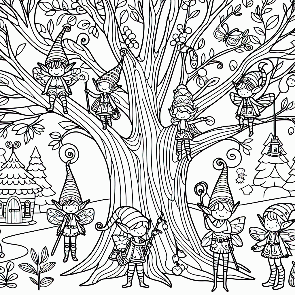 Kostenlose Wichtel Ausmalbilder für Erwachsene zum Ausdrucken