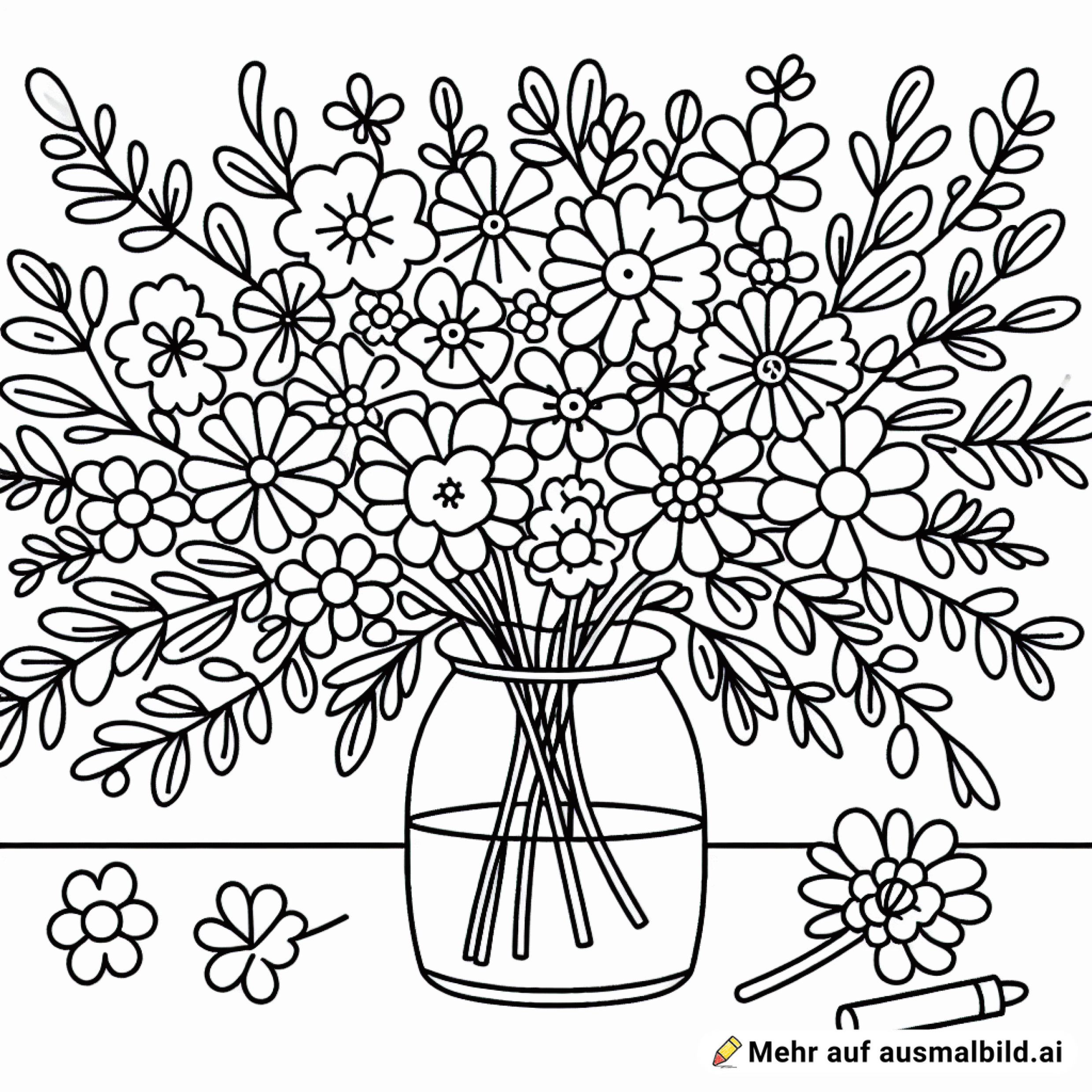 blumenstrauß in einer vase für 4 jährige