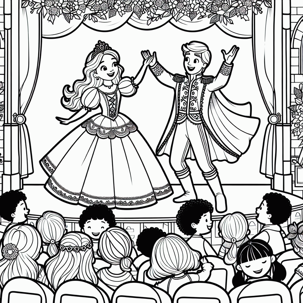 Prinzessin und Ballerina Malvorlage zum Ausdrucken kostenlos