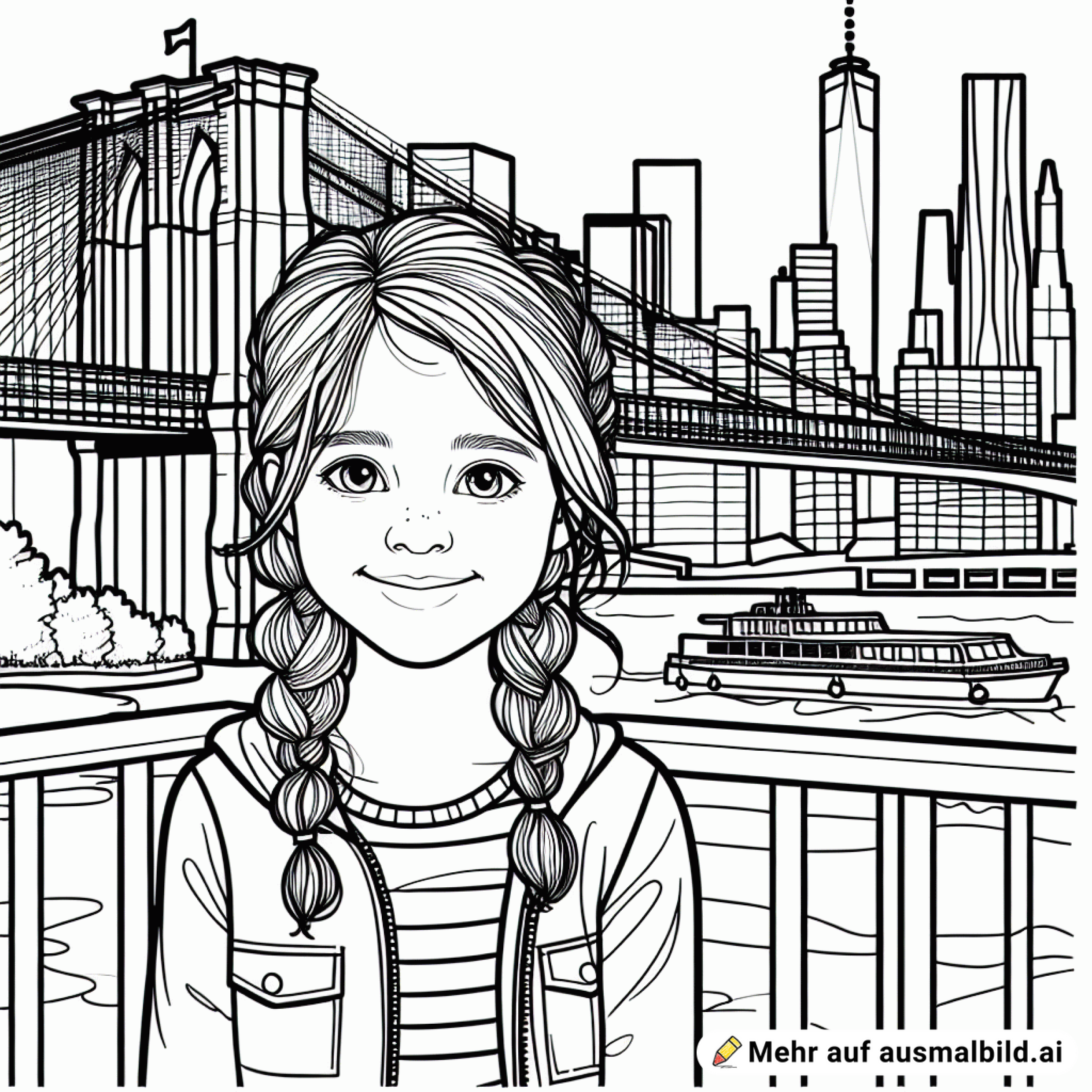 Brooklyn-Bridge mit 9jährigem Mädchen