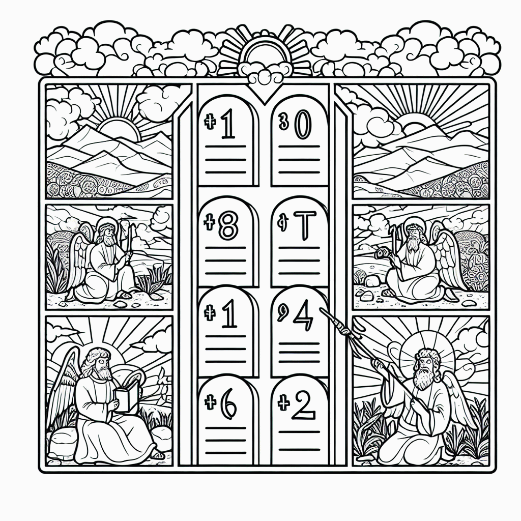 Zehn Gebote Malvorlagen kostenlos ausdrucken für Kinder