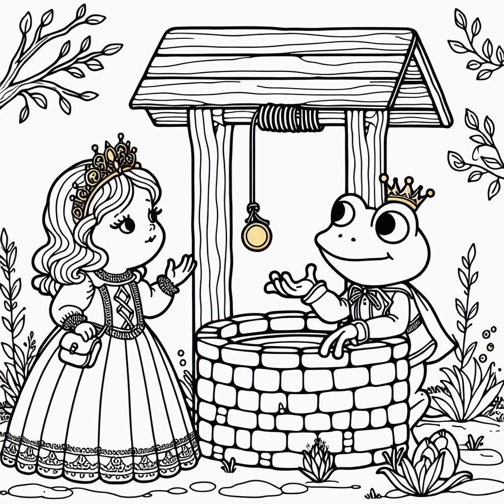 Froschkönig Malvorlage kostenlos zum Ausdrucken für Kinder