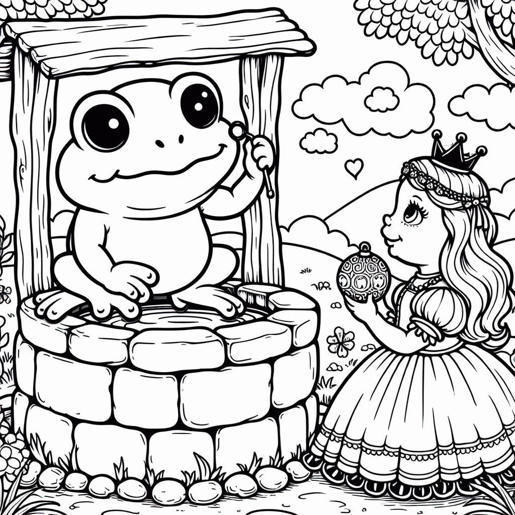 Froschkönig Malvorlage kostenlos ausdrucken für Kinder