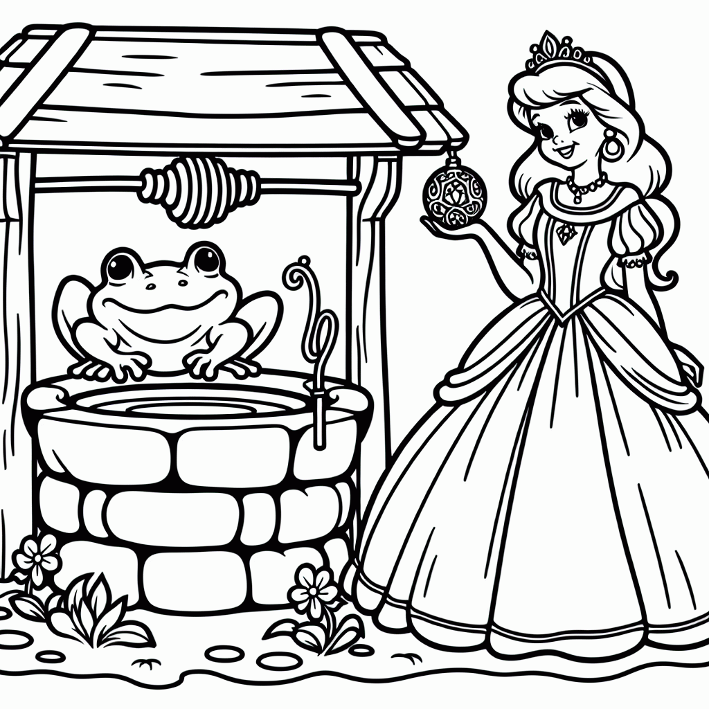 Froschkönig Malvorlage kostenlos zum Ausdrucken für Kinder