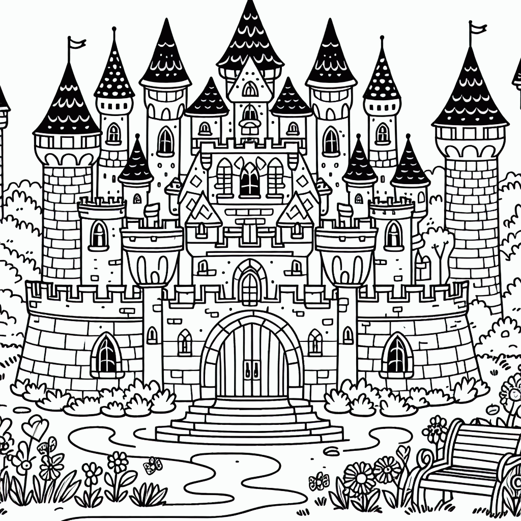 Burg Malvorlagen kostenlos zum Ausdrucken für Kinder