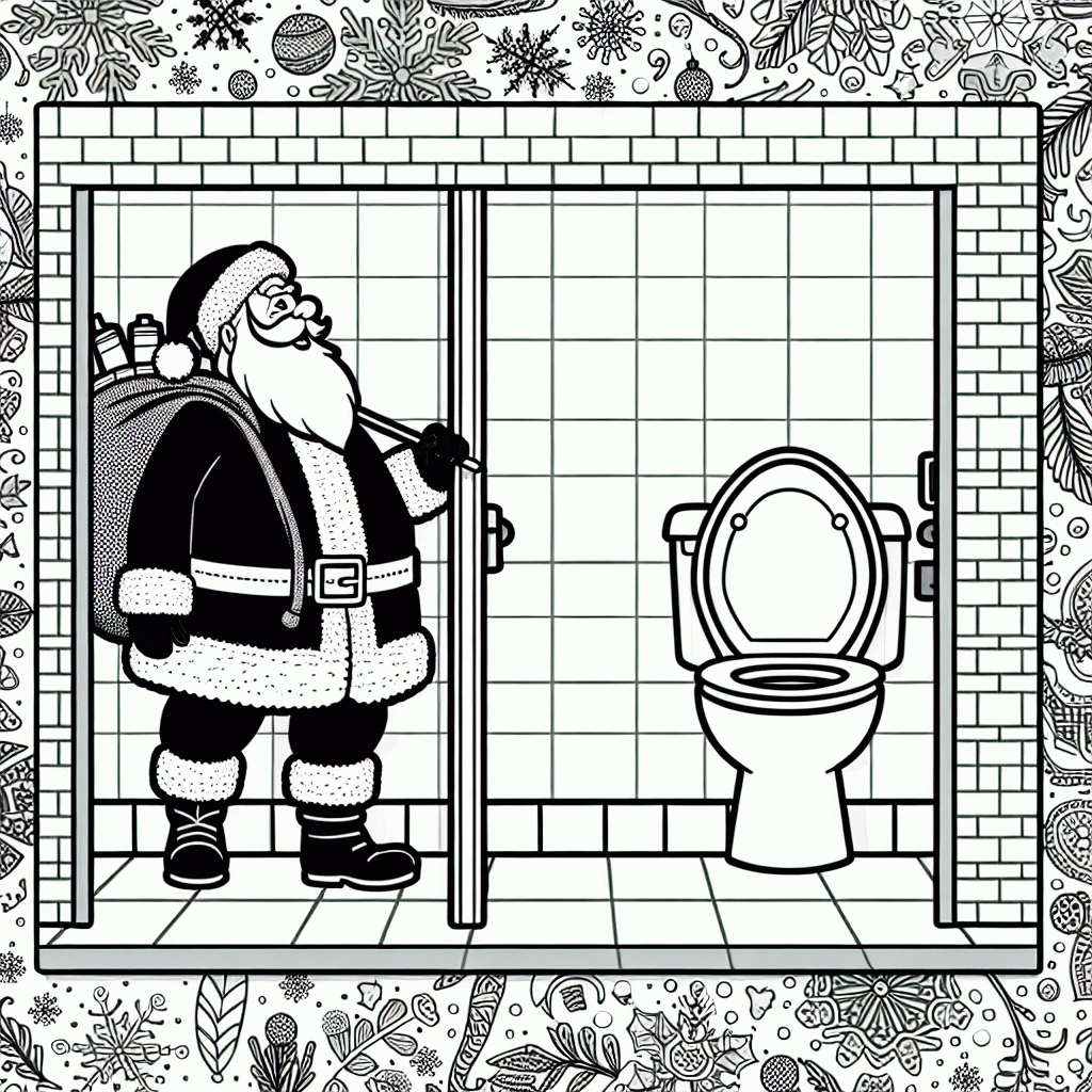 Weihnachtsmann Malvorlage kostenlos ausdrucken – lustiges Ausmalbild