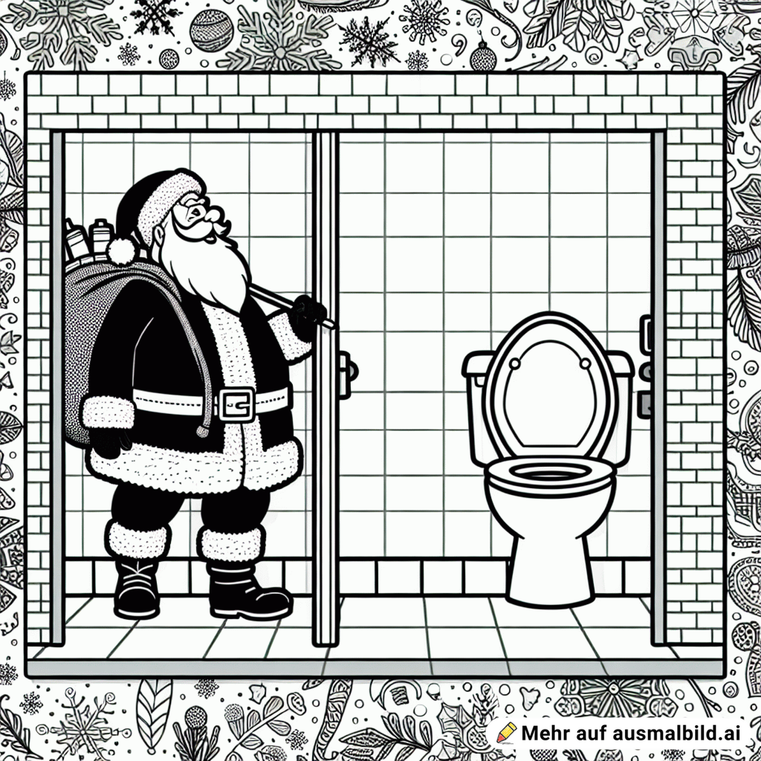 Weihnachtsmann auf dem Klo