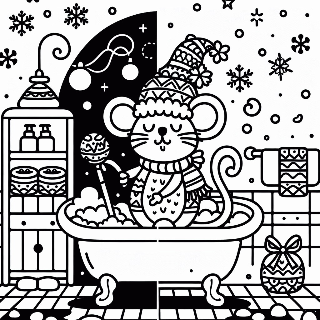 Weihnachtsmaus Malvorlage kostenlos ausdrucken – lustiges Ausmalbild