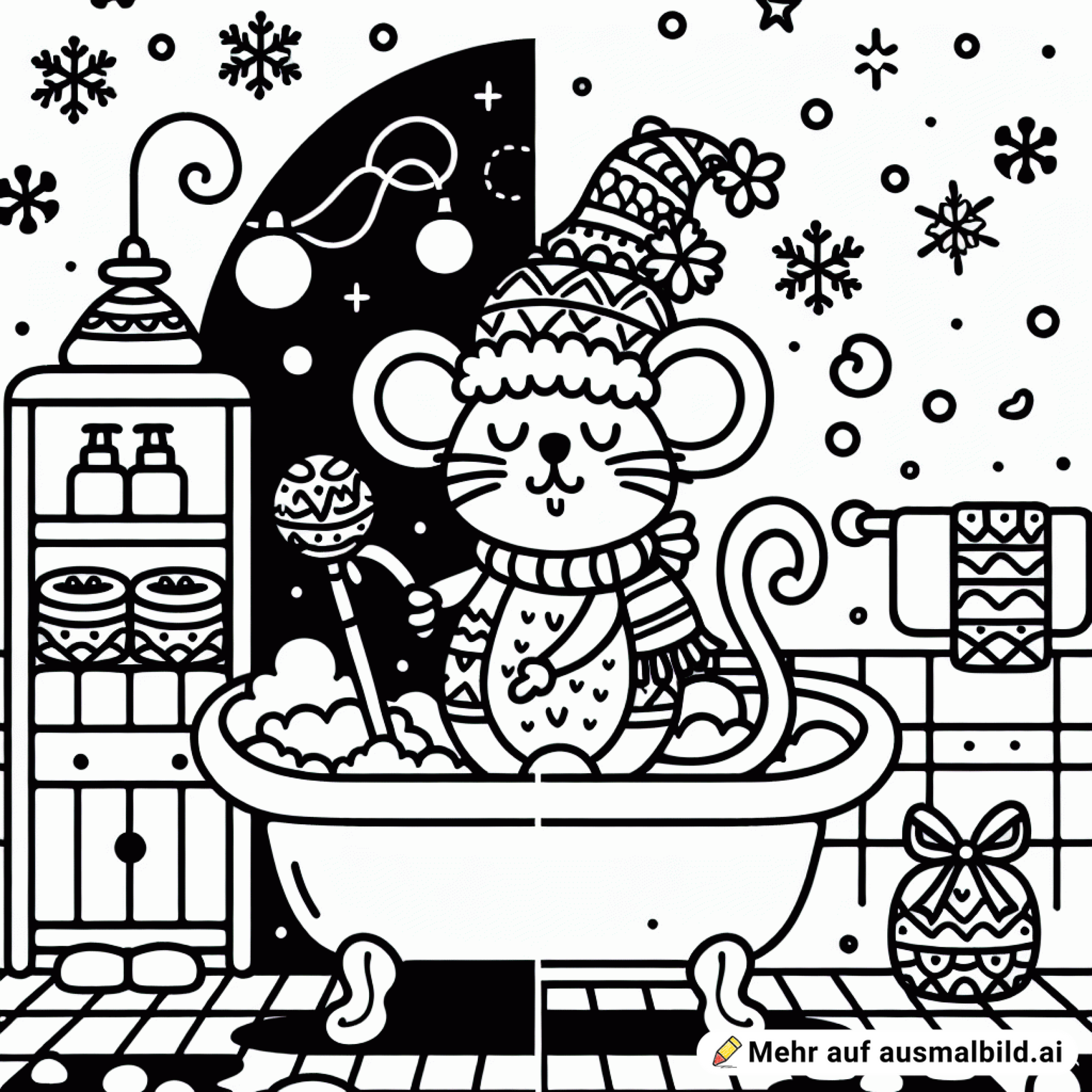 Weihnachtsmaus auf dem Klo