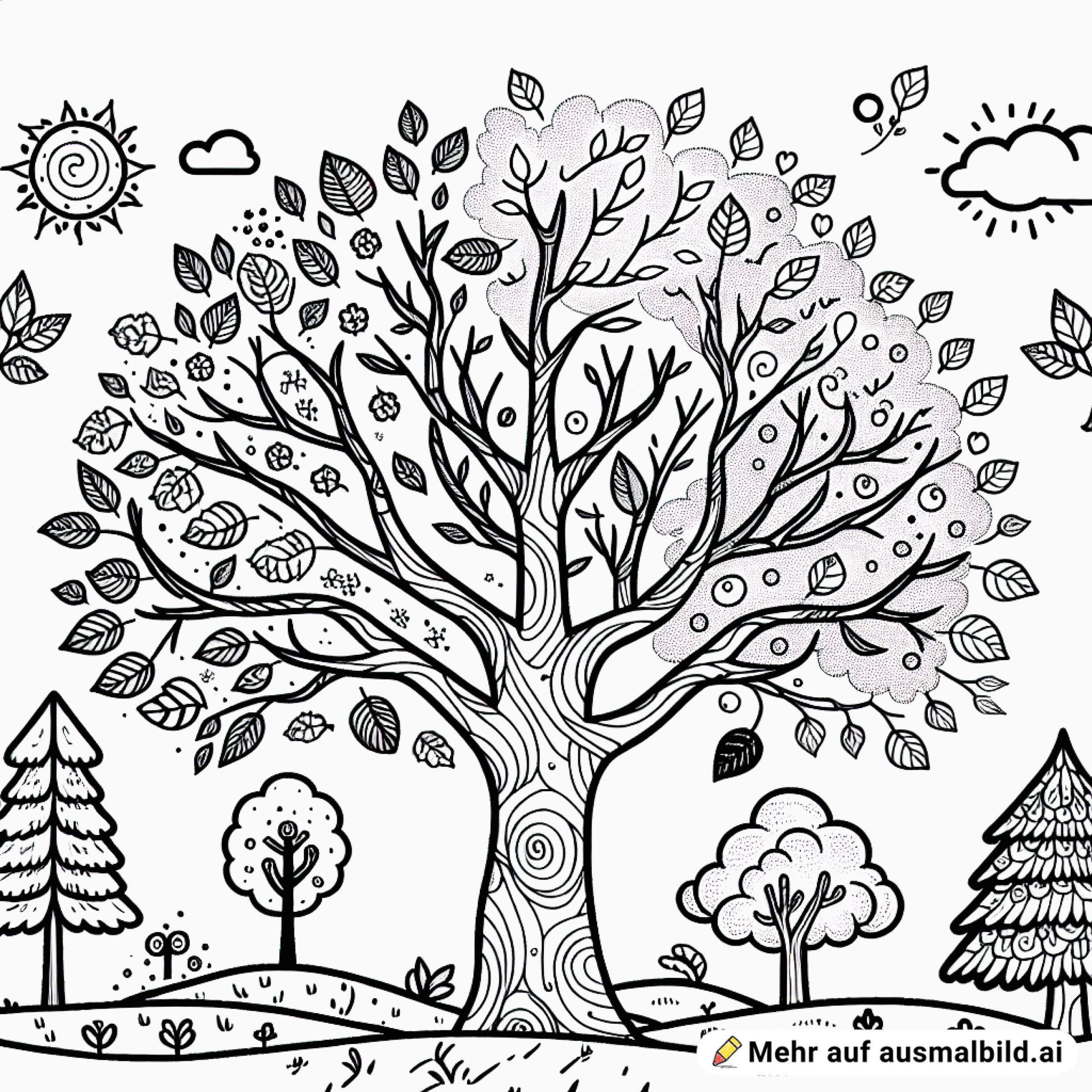 vier jahreszeiten ein Baum