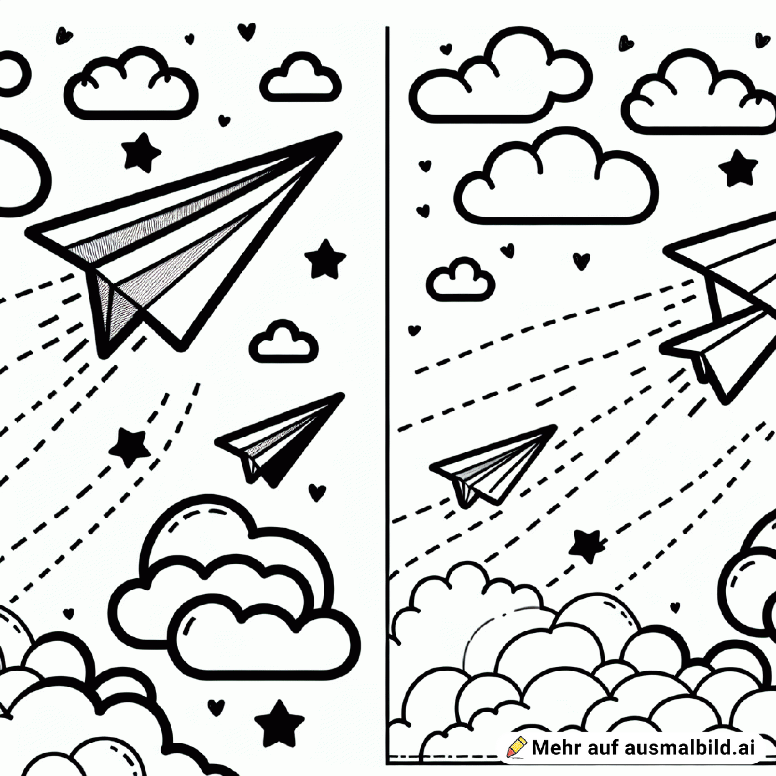 Papierflieger Wolken