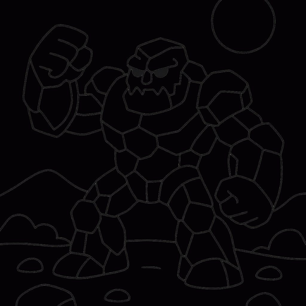 Kostenlose Malvorlagen Eldrador Steingolem für Kinder