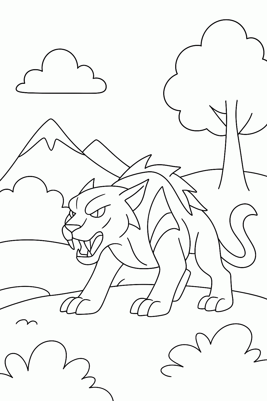 Eldrador Schattenpanther Malvorlage für Kinder – Kostenlos Ausdrucken