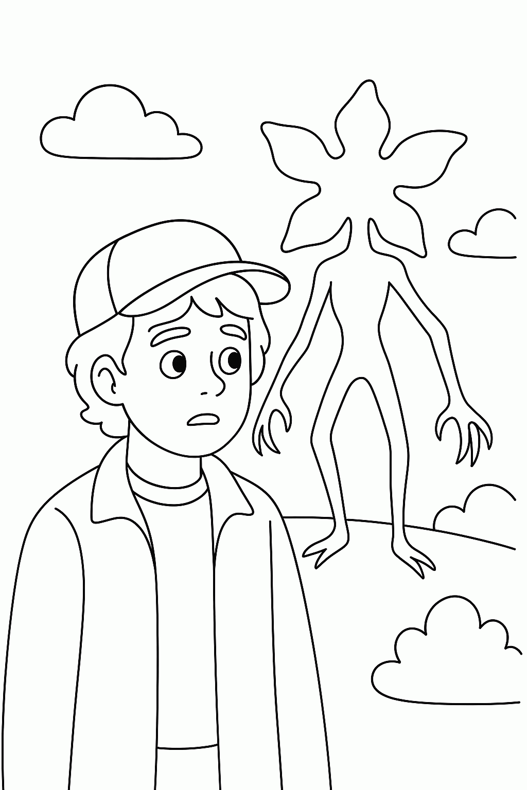 Stranger Things Ausmalvorlage für Kinder - Kostenlos Drucken
