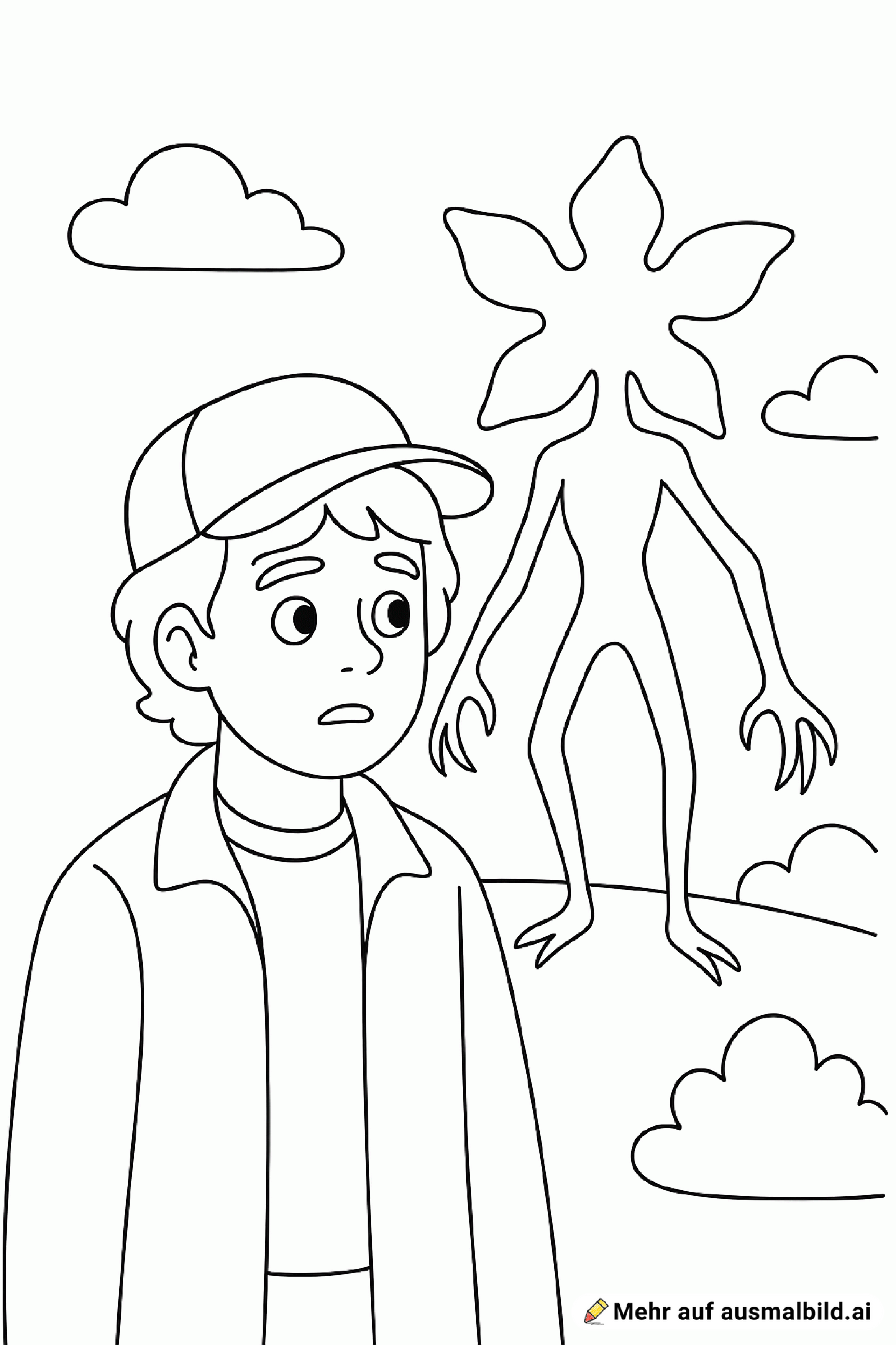 Herstelle ein Stranger Things Ausmal-Bild mit Wegner.