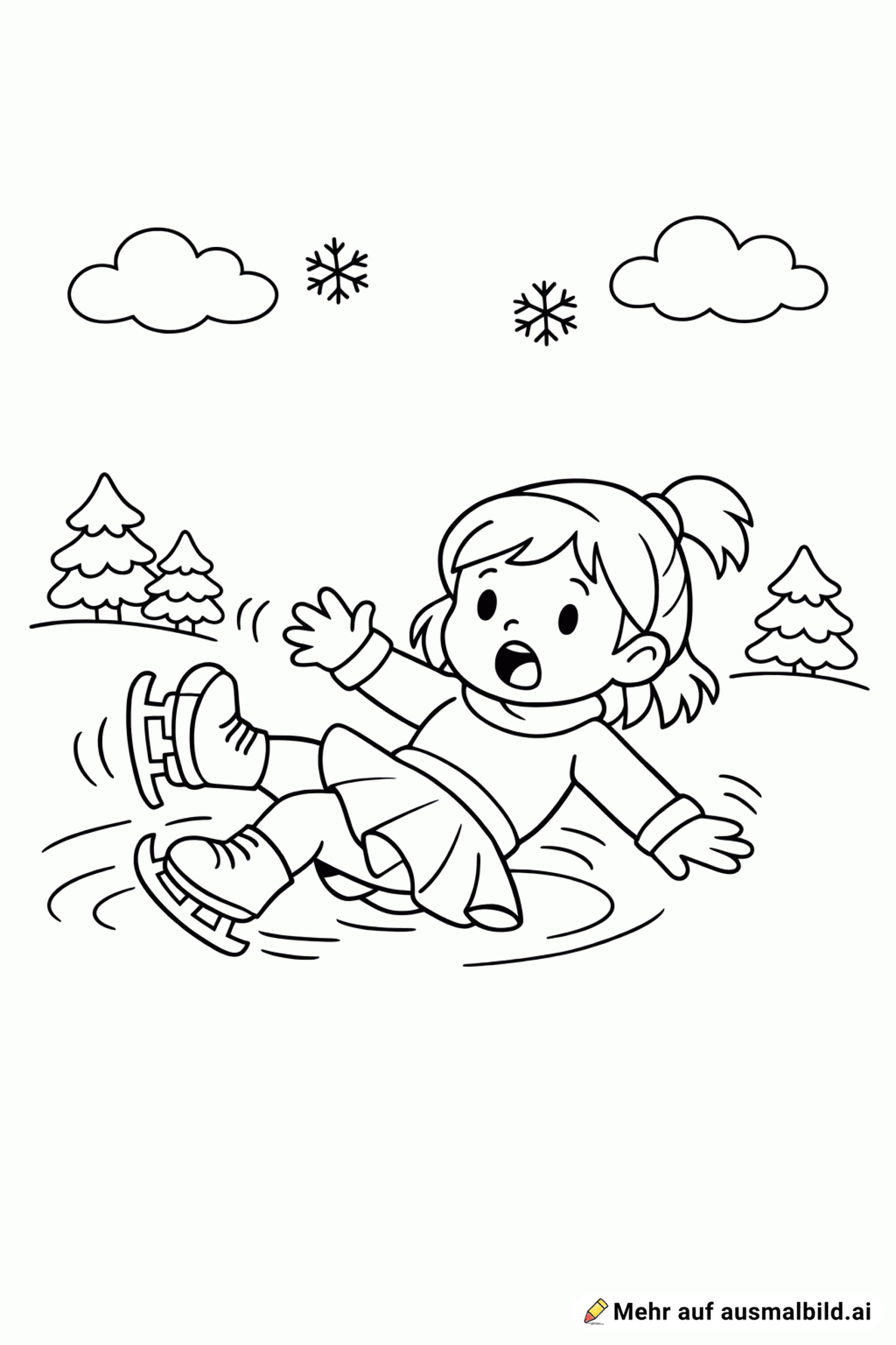 mädchen mit rock beim eislaufen schwer