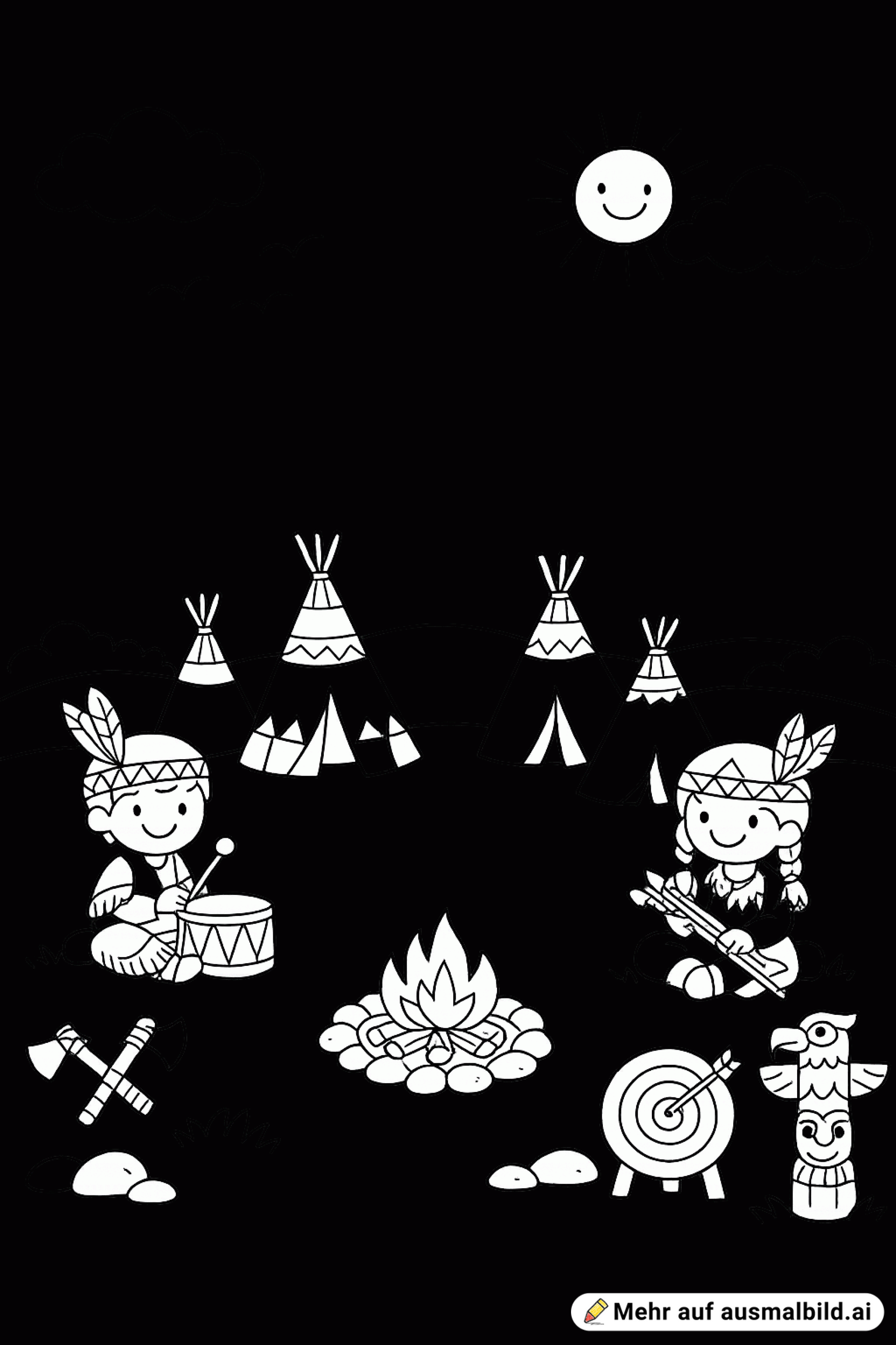 Zeltlager mit Indianern