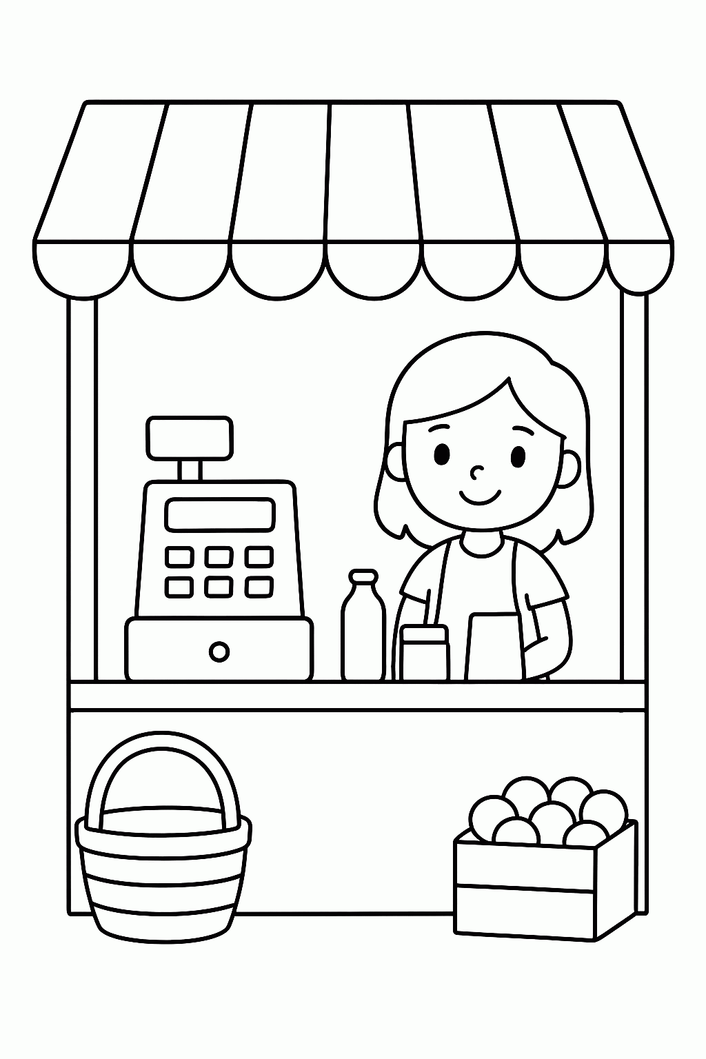 Kostenlose Malvorlagen für den Kaufladen zum Ausdrucken