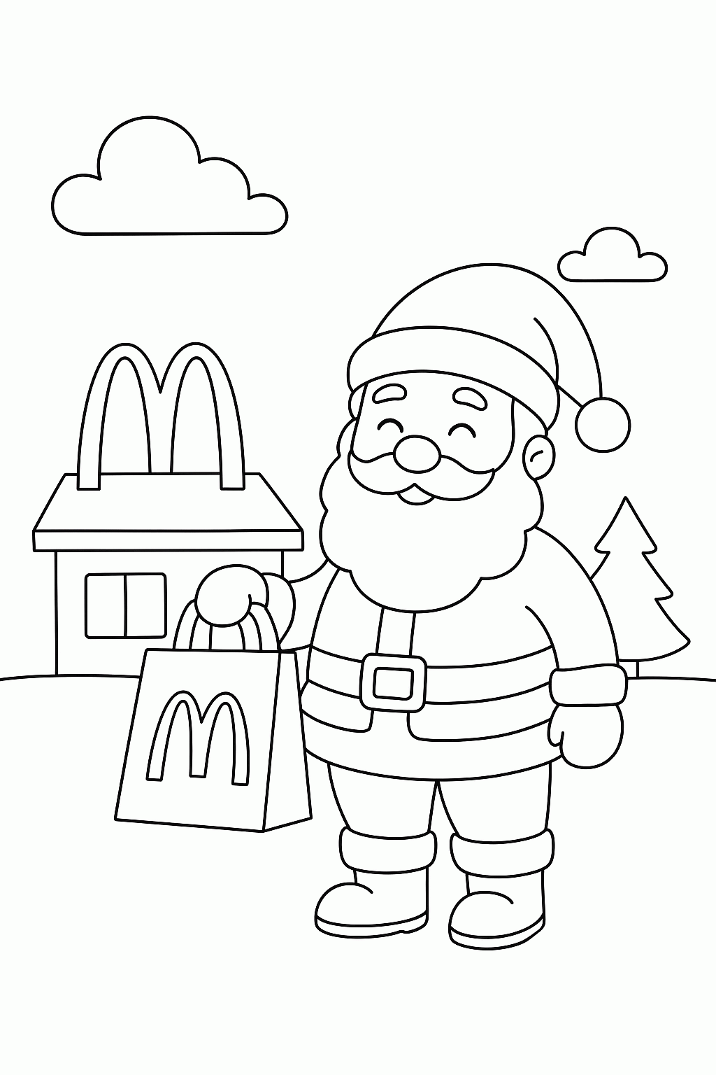 Weihnachtsmann Malvorlagen bei McDonald's - Kostenlos Ausdrucken