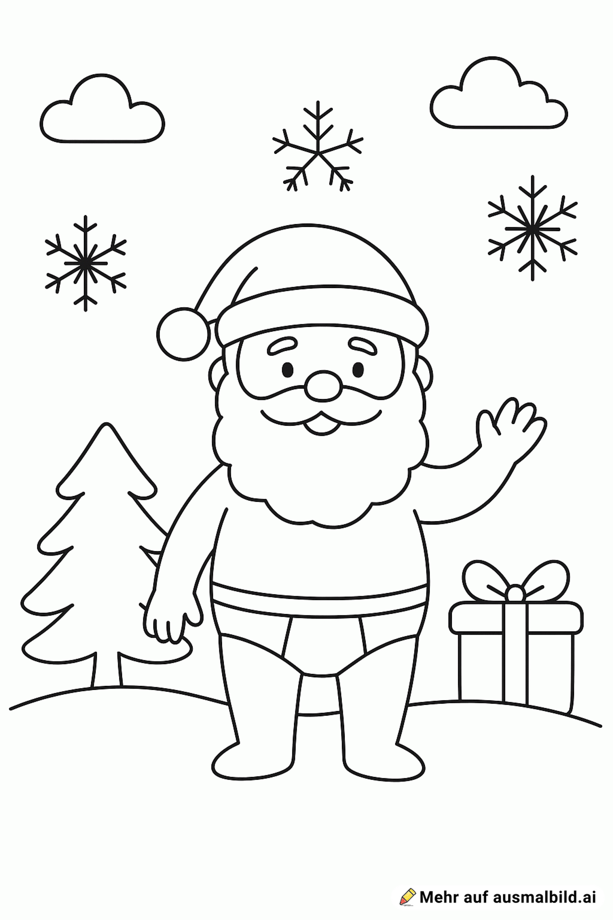 Der Weihnachtsmann hat nur eine Unterhose an.