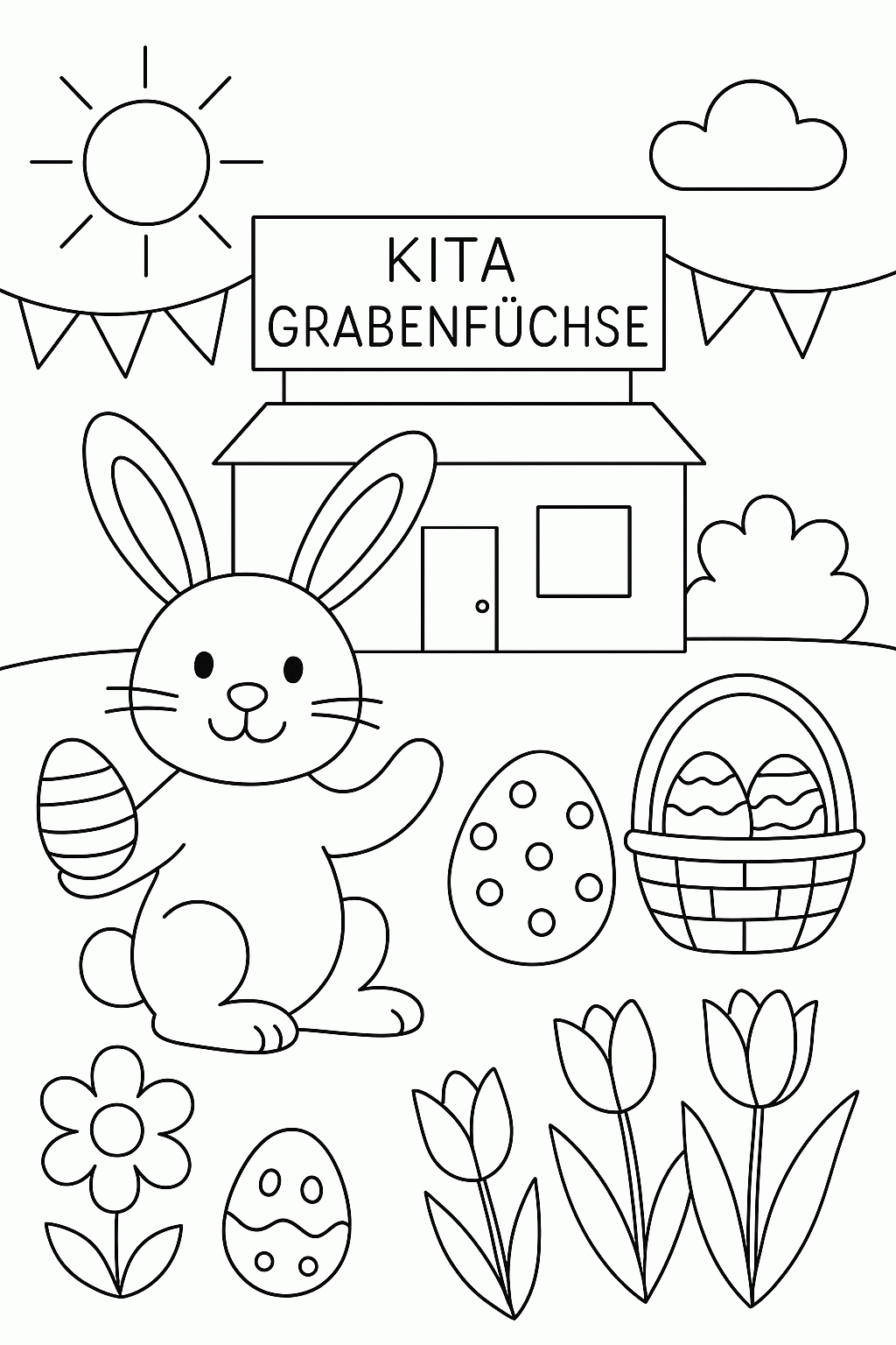 Kostenlose Malvorlagen zu Ostern für Kinder aus Grabenfüchse