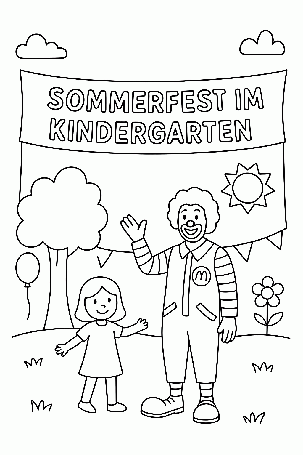 Kostenlose Malvorlagen für das Sommerfest im Kindergarten